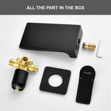 SHAMANDA Wall Mounted Bathroom Sink Faucet with Single Handle Lavatory Faucet Solid Brass Basin Mixer Tap