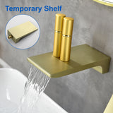 SHAMANDA Wall Mounted Bathroom Sink Faucet with Single Handle Lavatory Faucet Solid Brass Basin Mixer Tap