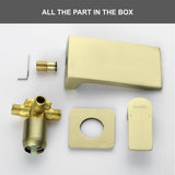 SHAMANDA Wall Mounted Bathroom Sink Faucet with Single Handle Lavatory Faucet Solid Brass Basin Mixer Tap