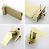 SHAMANDA Wall Mounted Bathroom Sink Faucet with Single Handle Lavatory Faucet Solid Brass Basin Mixer Tap