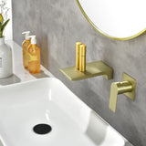SHAMANDA Wall Mounted Bathroom Sink Faucet with Single Handle Lavatory Faucet Solid Brass Basin Mixer Tap