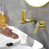 SHAMANDA Wall Mounted Bathroom Sink Faucet with Single Handle Lavatory Faucet Solid Brass Basin Mixer Tap