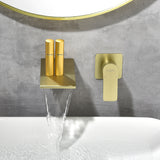 SHAMANDA Wall Mounted Bathroom Sink Faucet with Single Handle Lavatory Faucet Solid Brass Basin Mixer Tap