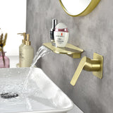 Waterfall Bathroom Sink Faucet 1- Handle Wall Mount Lavatory Faucet Mixer Tap Solid Brass