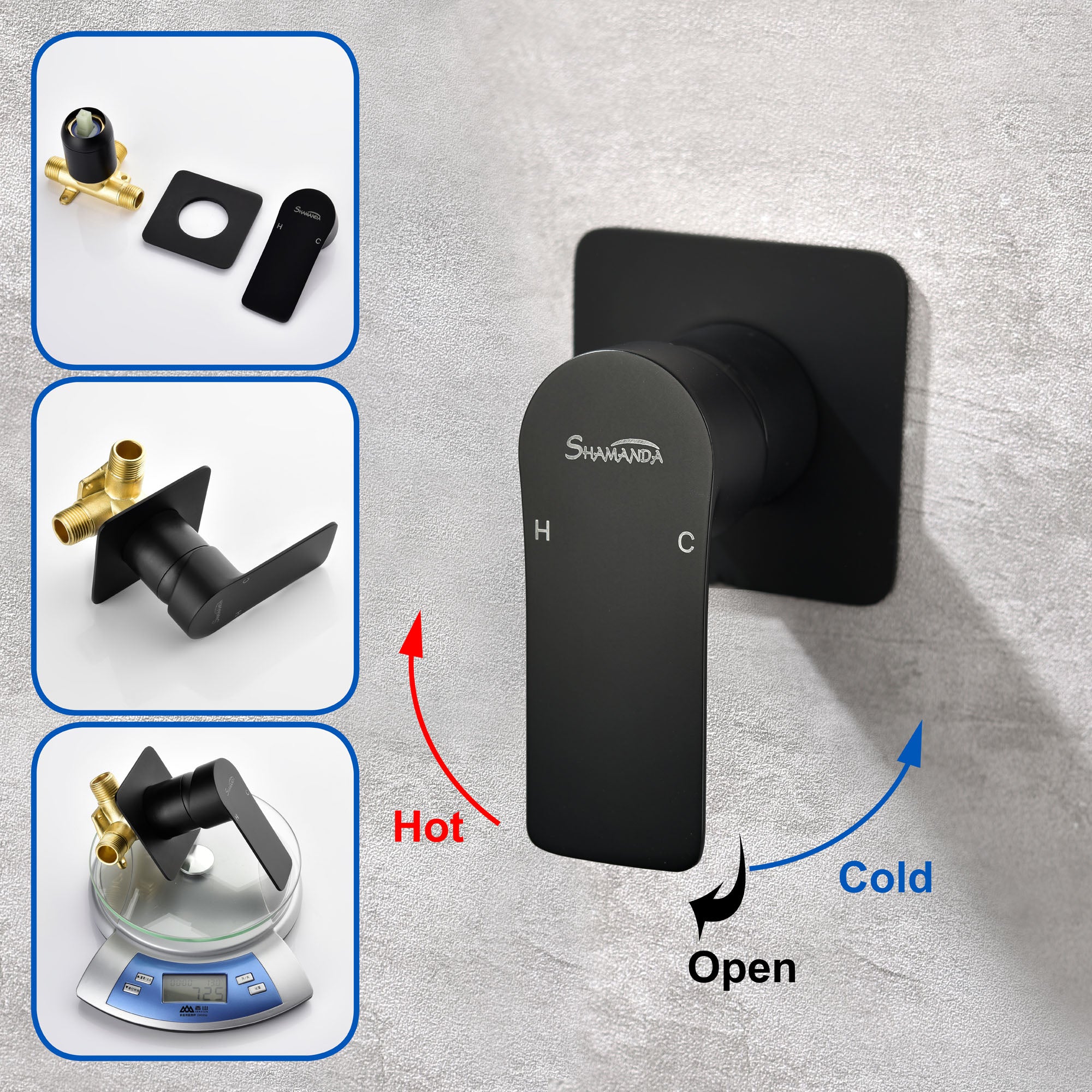 Waterfall faucet for bathtubs and washbasins One Handle Hot Cold Water Mixer 2 Holes Wall Mount Vanity Faucet