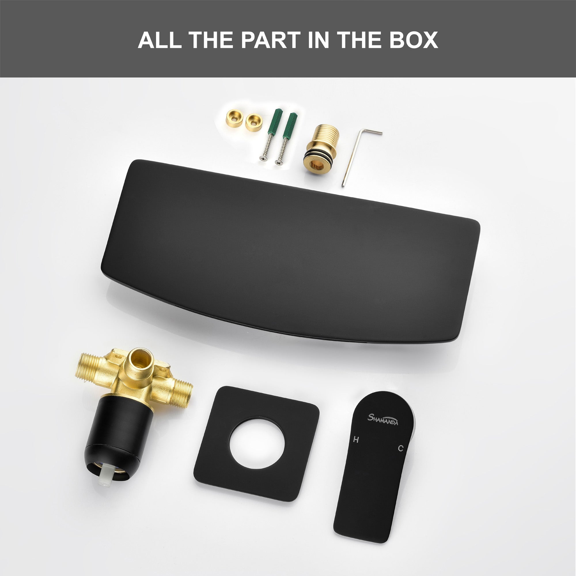 Waterfall faucet for bathtubs and washbasins One Handle Hot Cold Water Mixer 2 Holes Wall Mount Vanity Faucet