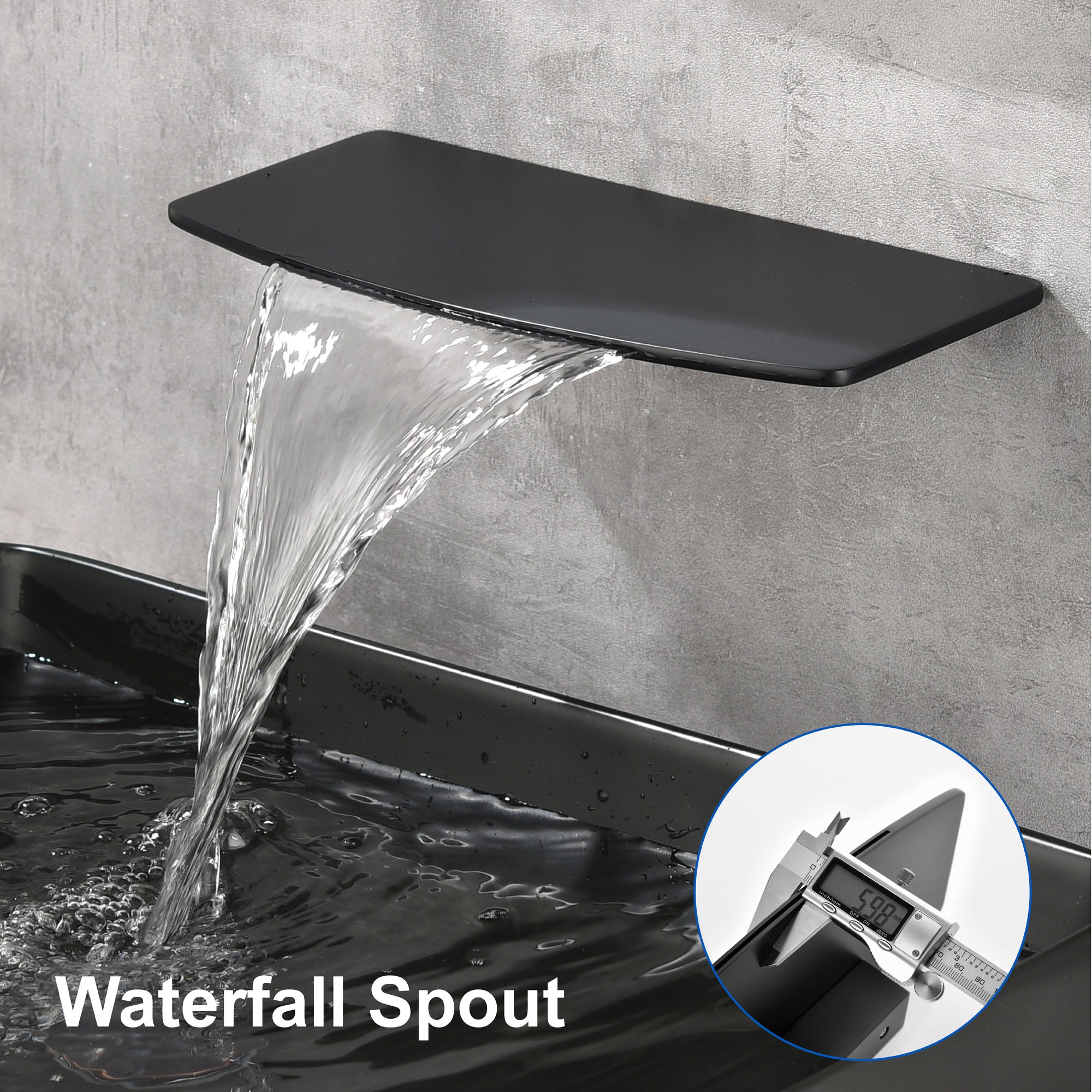 Waterfall faucet for bathtubs and washbasins One Handle Hot Cold Water Mixer 2 Holes Wall Mount Vanity Faucet