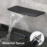 Waterfall faucet for bathtubs and washbasins One Handle Hot Cold Water Mixer 2 Holes Wall Mount Vanity Faucet