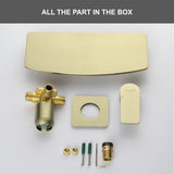 Waterfall faucet for bathtubs and washbasins One Handle Hot Cold Water Mixer 2 Holes Wall Mount Vanity Faucet