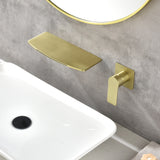 Waterfall faucet for bathtubs and washbasins One Handle Hot Cold Water Mixer 2 Holes Wall Mount Vanity Faucet