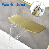 Waterfall faucet for bathtubs and washbasins One Handle Hot Cold Water Mixer 2 Holes Wall Mount Vanity Faucet