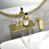 Waterfall Bathroom Faucet， Mounted Bathroom Sink Faucet for Bathroom Rough-in Valve Body and Trim Included