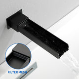 Wall Mount Tub Filler Waterfall Bathtub Faucet High Flow Bath Filler Faucet with Extra Long Spout Bathroom Faucets with Rough-in Valve Trim kit