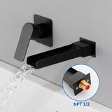 Wall Mount Tub Filler Waterfall Bathtub Faucet High Flow Bath Filler Faucet with Extra Long Spout Bathroom Faucets with Rough-in Valve Trim kit