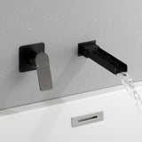 Wall Mount Tub Filler Waterfall Bathtub Faucet High Flow Bath Filler Faucet with Extra Long Spout Bathroom Faucets with Rough-in Valve Trim kit