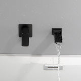 Wall Mount Tub Filler Waterfall Bathtub Faucet High Flow Bath Filler Faucet with Extra Long Spout Bathroom Faucets with Rough-in Valve Trim kit