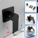 Wall Mount Tub Filler Waterfall Bathtub Faucet High Flow Bath Filler Faucet with Extra Long Spout Bathroom Faucets with Rough-in Valve Trim kit