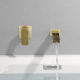 Wall Mount Tub Filler Waterfall Bathtub Faucet High Flow Bath Filler Faucet with Extra Long Spout Bathroom Faucets with Rough-in Valve Trim kit