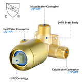 Wall Mount Tub Filler Waterfall Bathtub Faucet High Flow Bath Filler Faucet with Extra Long Spout Bathroom Faucets with Rough-in Valve Trim kit