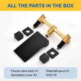 Waterfall Faucet Wall Mount,2 Handles Bathroom Waterfall Tub Faucet, Wall Mount Bathtub Filler