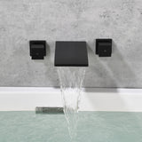 Waterfall Faucet Wall Mount,2 Handles Bathroom Waterfall Tub Faucet, Wall Mount Bathtub Filler