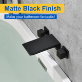Waterfall Faucet Wall Mount,2 Handles Bathroom Waterfall Tub Faucet, Wall Mount Bathtub Filler