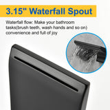 Waterfall Faucet Wall Mount,2 Handles Bathroom Waterfall Tub Faucet, Wall Mount Bathtub Filler