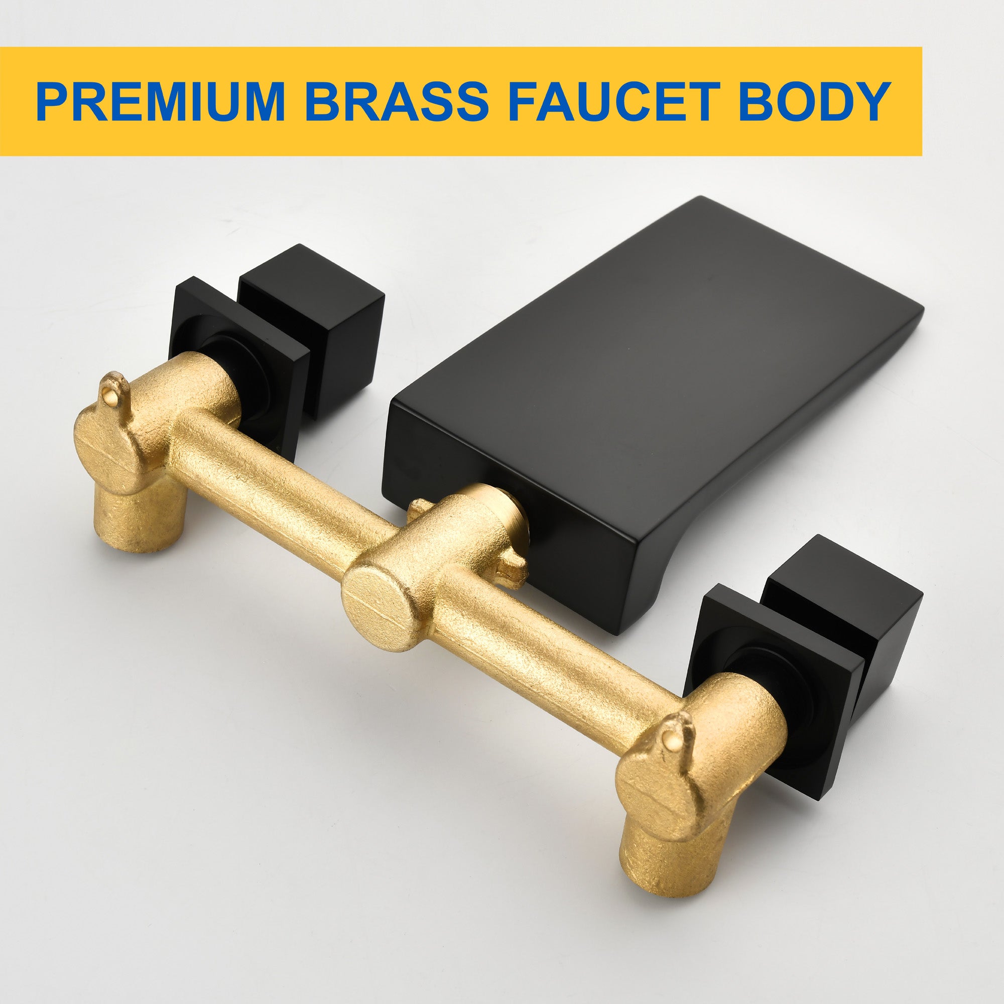 Waterfall Faucet Wall Mount,2 Handles Bathroom Waterfall Tub Faucet, Wall Mount Bathtub Filler
