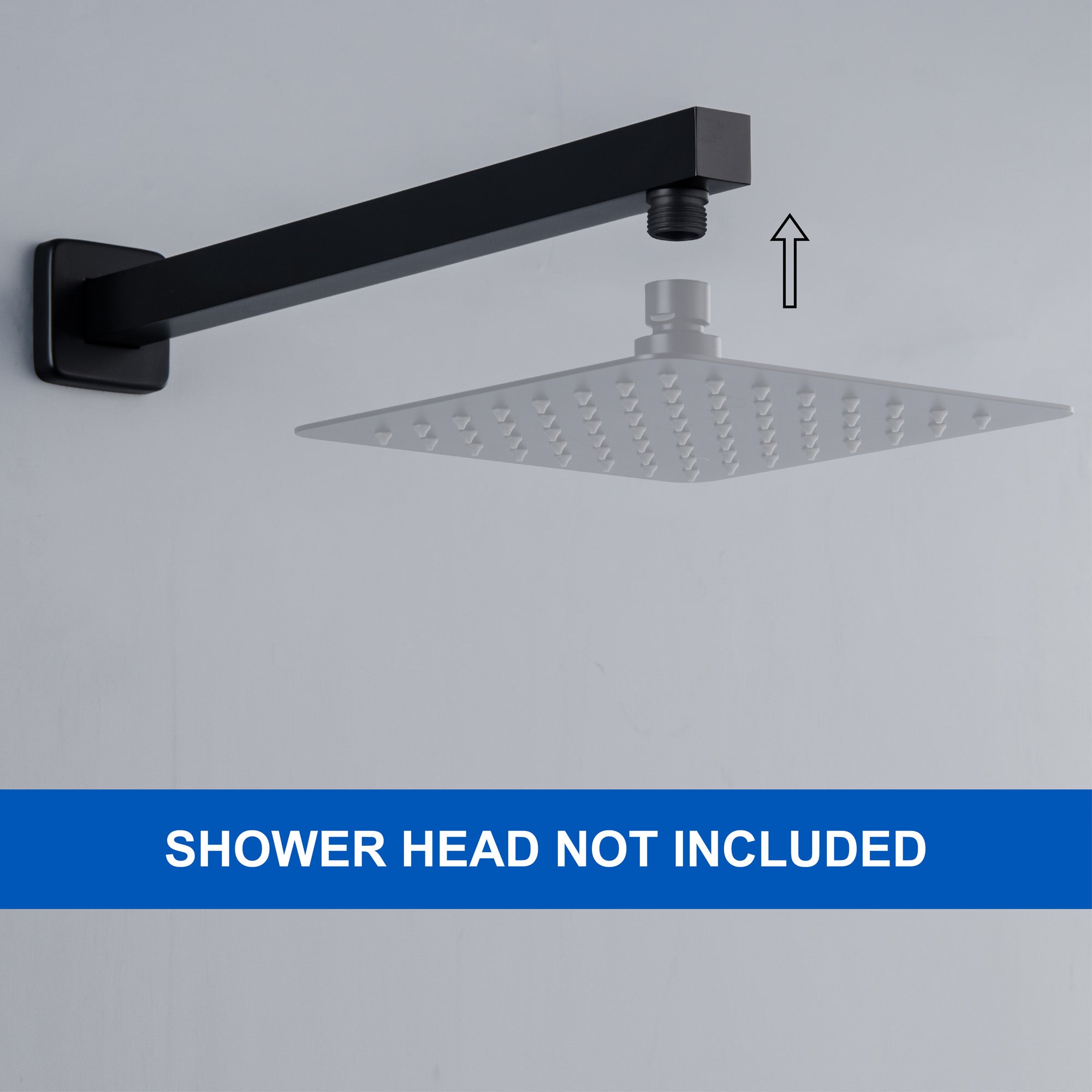 SHAMANDA 16-Inch Brass Shower Extension Arm, Matte Black Universal Shower Straight Wall Mount Shower Arm with Flange for 10"/12" Bathroom Rainfall Showerhead