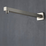 SHAMANDA 16-Inch Brass Shower Extension Arm, Matte Black Universal Shower Straight Wall Mount Shower Arm with Flange for 10"/12" Bathroom Rainfall Showerhead