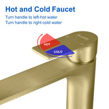 Brass Bathroom Faucet, Single Handle One Hole Matte Black Bathroom Sink Faucet