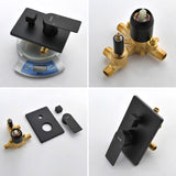 Shower System Wall Mounted Tub Shower Faucet Set for Bathroom with 3 Functions Handheld Shower Head Set, Matte Black
