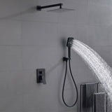 Shower System Wall Mounted Tub Shower Faucet Set for Bathroom with 3 Functions Handheld Shower Head Set, Matte Black