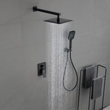 Shower System Wall Mounted Tub Shower Faucet Set for Bathroom with 3 Functions Handheld Shower Head Set, Matte Black