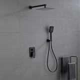 Shower System Wall Mounted Tub Shower Faucet Set for Bathroom with 3 Functions Handheld Shower Head Set, Matte Black