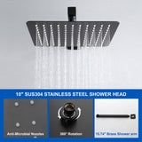 Shower System Wall Mounted Tub Shower Faucet Set for Bathroom with 3 Functions Handheld Shower Head Set, Matte Black