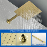 Tub and Shower Faucet Set Shower System with 10-Inch Rain Shower Head and Waterfall Tub Faucet Wall Mount Shower Valve and Trim Kit Included