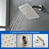Shower System with Waterfall Tub Spout, Tub and Shower Faucet Trim Kit with Rough in Valve, Shower Tub Faucet Set Wall Mounted