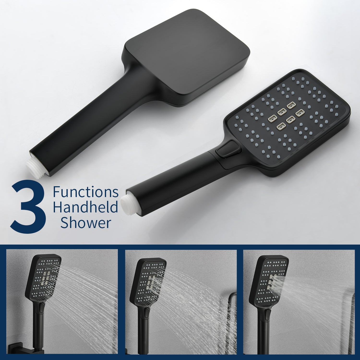 Waterfall Bathtub , Shower System with Sprayer, Shower Faucets Sets Complete, Single Handle Brass Tub Shower Faucet Set