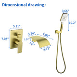 Waterfall Bathtub , Shower System with Sprayer, Shower Faucets Sets Complete, Single Handle Brass Tub Shower Faucet Set