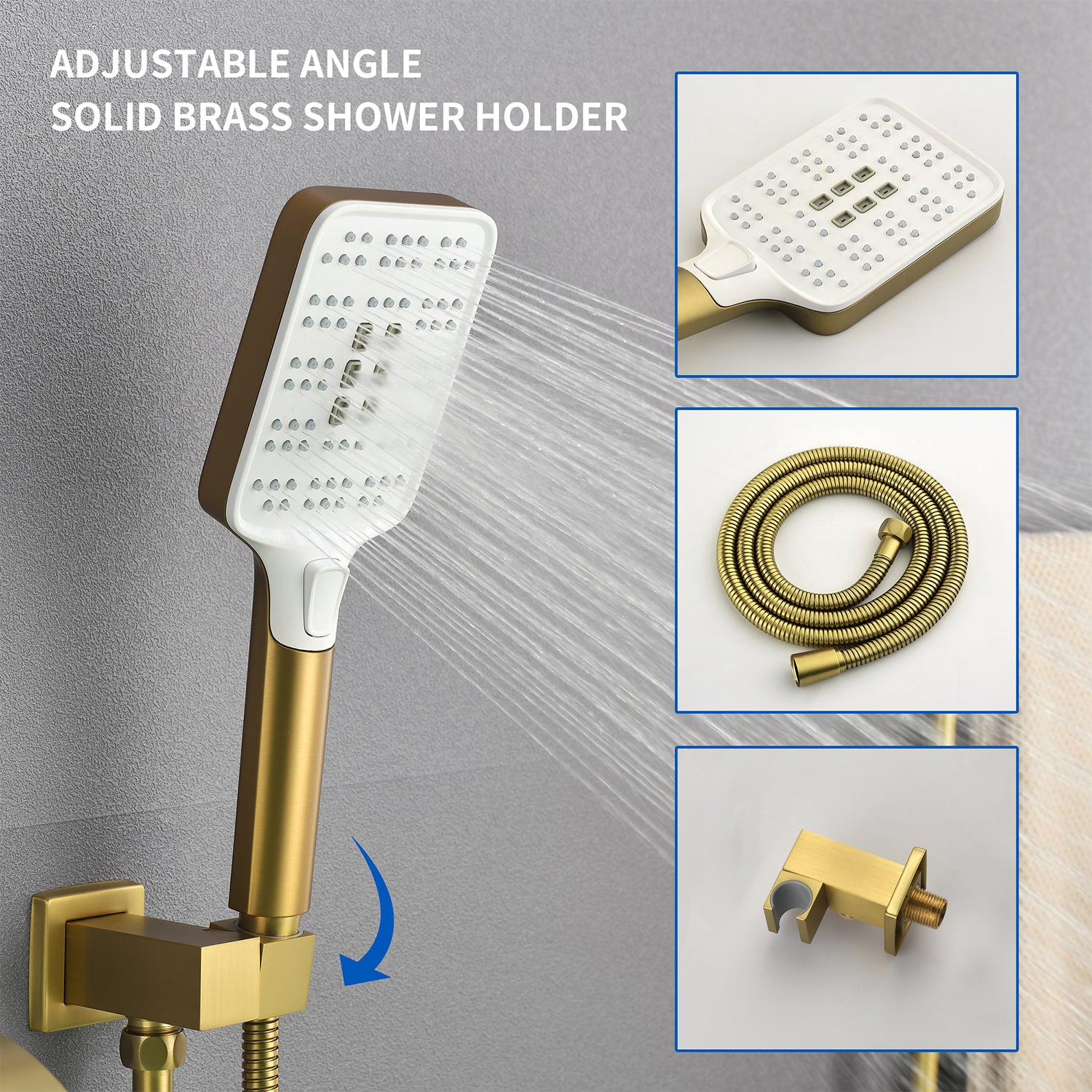 Waterfall Bathtub , Shower System with Sprayer, Shower Faucets Sets Complete, Single Handle Brass Tub Shower Faucet Set
