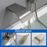 Waterfall Bathtub , Shower System with Sprayer, Shower Faucets Sets Complete, Single Handle Brass Tub Shower Faucet Set