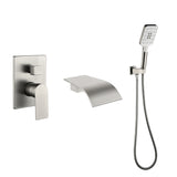 Waterfall Bathtub , Shower System with Sprayer, Shower Faucets Sets Complete, Single Handle Brass Tub Shower Faucet Set
