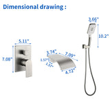 Waterfall Bathtub , Shower System with Sprayer, Shower Faucets Sets Complete, Single Handle Brass Tub Shower Faucet Set