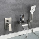 Waterfall Bathtub , Shower System with Sprayer, Shower Faucets Sets Complete, Single Handle Brass Tub Shower Faucet Set