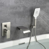 Waterfall Bathtub , Shower System with Sprayer, Shower Faucets Sets Complete, Single Handle Brass Tub Shower Faucet Set