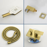Wall Mount Waterfall Bathtub Faucets with Sprayer Tub Filler Faucet Tub Shower Faucet Set with Rough-in Valve Trim Kit