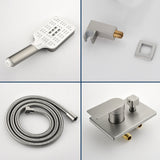 Wall Mount Waterfall Bathtub Faucets with Sprayer Tub Filler Faucet Tub Shower Faucet Set with Rough-in Valve Trim Kit