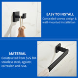 Bathroom Hardware Set, 5-Piece Stainless Steel Bathroom Towel Rack Set Wall Mounted Matte Black Towel Bar Bathroom Accessories Kit