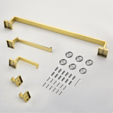 Bathroom Hardware Set, 5-Piece Stainless Steel Bathroom Towel Rack Set Wall Mounted Matte Black Towel Bar Bathroom Accessories Kit